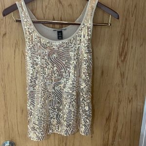 H&M ladies gold sequin tank top